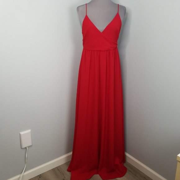 Lulus Dresses & Skirts - LULU's bright red maxi dress Medium